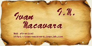 Ivan Macavara vizit kartica